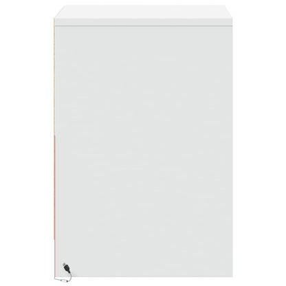 Bedside Cabinets with LED Lights 2 pcs White Engineered Wood