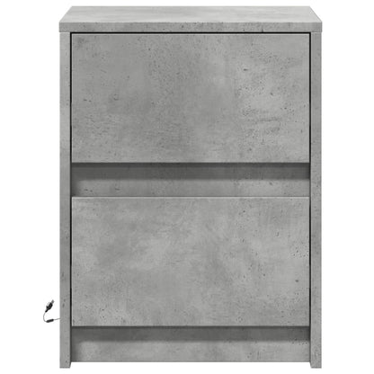 Bedside Cabinets with LED Lights 2 pcs Concrete Grey Engineered Wood
