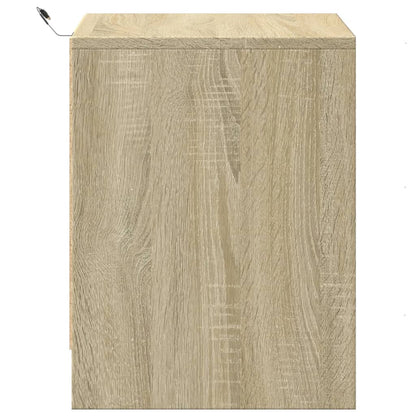 Sonoma Oak LED Bedside Cabinets - 2 pcs, Engineered Wood