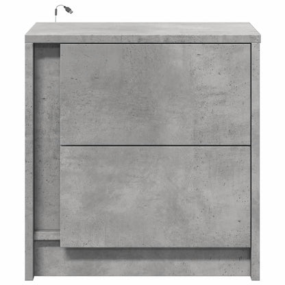 Bedside Cabinets with LED Lights 2 pcs Concrete Grey Engineered Wood