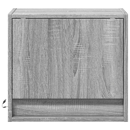 Grey Sonoma Wall-Mounted Bedside Cabinet with LED Lights
