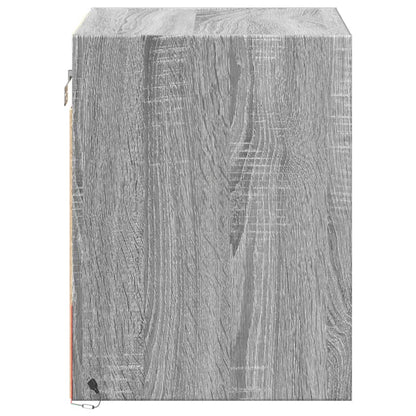 Grey Sonoma Wall-Mounted Bedside Cabinet with LED Lights