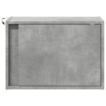 LED Wall-Mounted Bedside Cabinet in Concrete Oak Finish