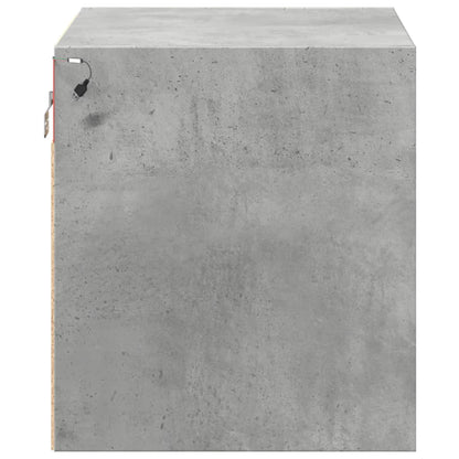 LED Wall-Mounted Bedside Cabinet in Concrete Oak Finish