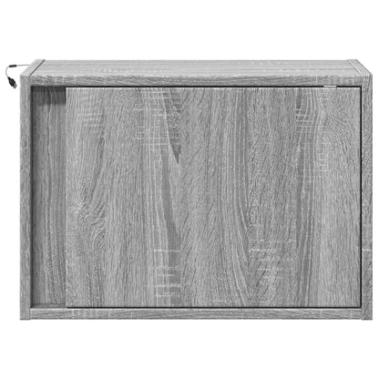 Grey Sonoma Wall-mounted Bedside Cabinet with LED Lights