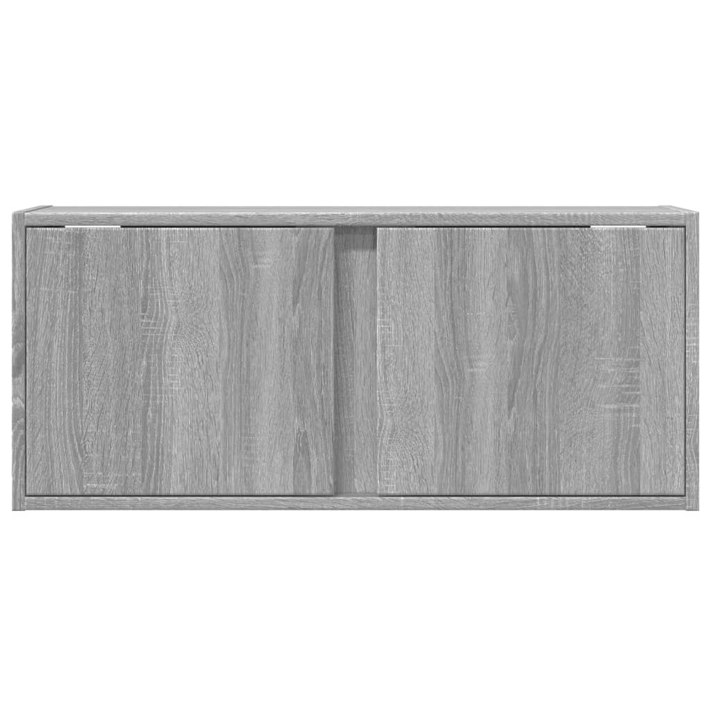 TV Wall Cabinet with LED Lights Grey Sonoma 80x31x35 cm