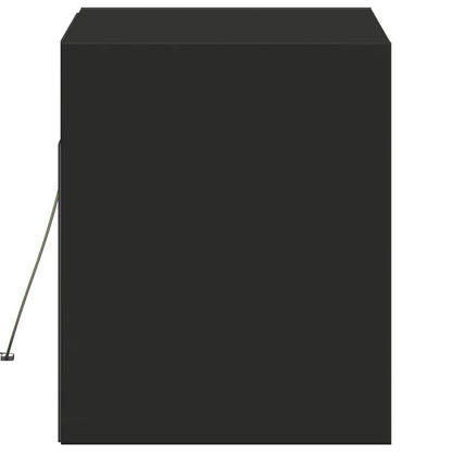 TV Wall Cabinet with LED Lights Black 80x31x35 cm