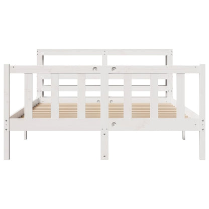 Bed Frame without Mattress White 140x200 cm Solid Wood Pine