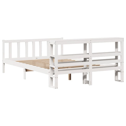 Bed Frame without Mattress White 140x200 cm Solid Wood Pine