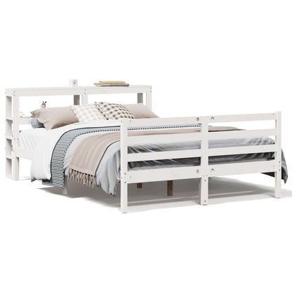 Bed Frame without Mattress White 140x200 cm Solid Wood Pine