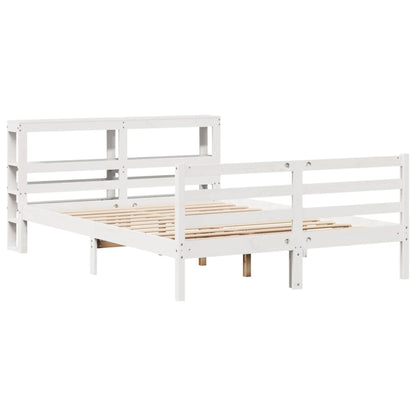 Bed Frame without Mattress White 140x200 cm Solid Wood Pine