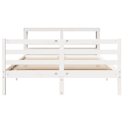 Bed Frame without Mattress White 140x200 cm Solid Wood Pine