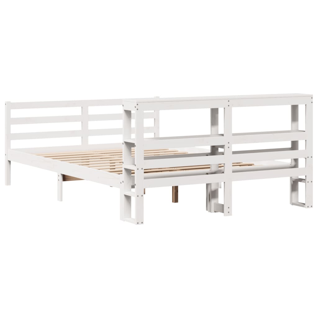 Bed Frame without Mattress White 140x200 cm Solid Wood Pine