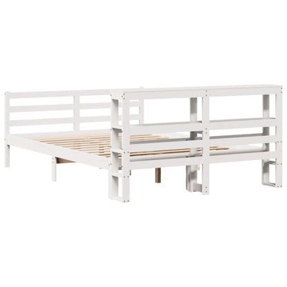Bed Frame without Mattress White 140x200 cm Solid Wood Pine