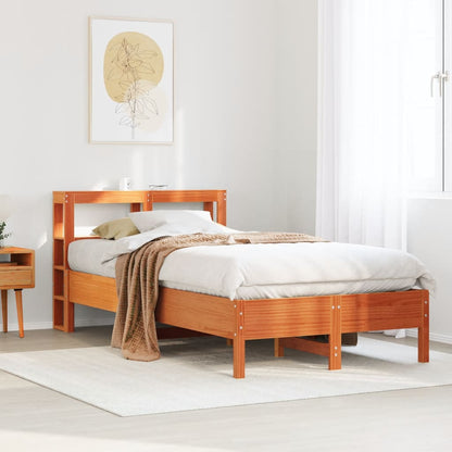 Bed Frame without Mattress Wax Brown 75x190 cm Small Single Solid Wood Pine
