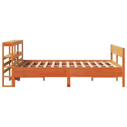 Bed Frame without Mattress Wax Brown 150x200 cm King Size Solid Wood Pine