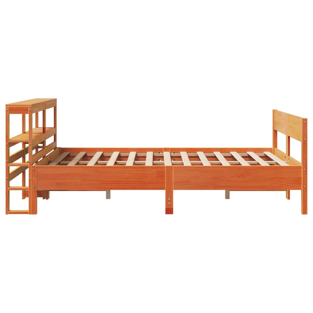 Bed Frame without Mattress Wax Brown 120x190 cm Small Double Solid Wood Pine