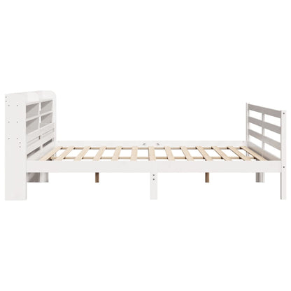 Bed Frame with Headboard without Mattress White 200x200 cm
