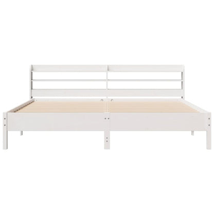 Bed Frame without Mattress White 200x200 cm Solid Wood Pine
