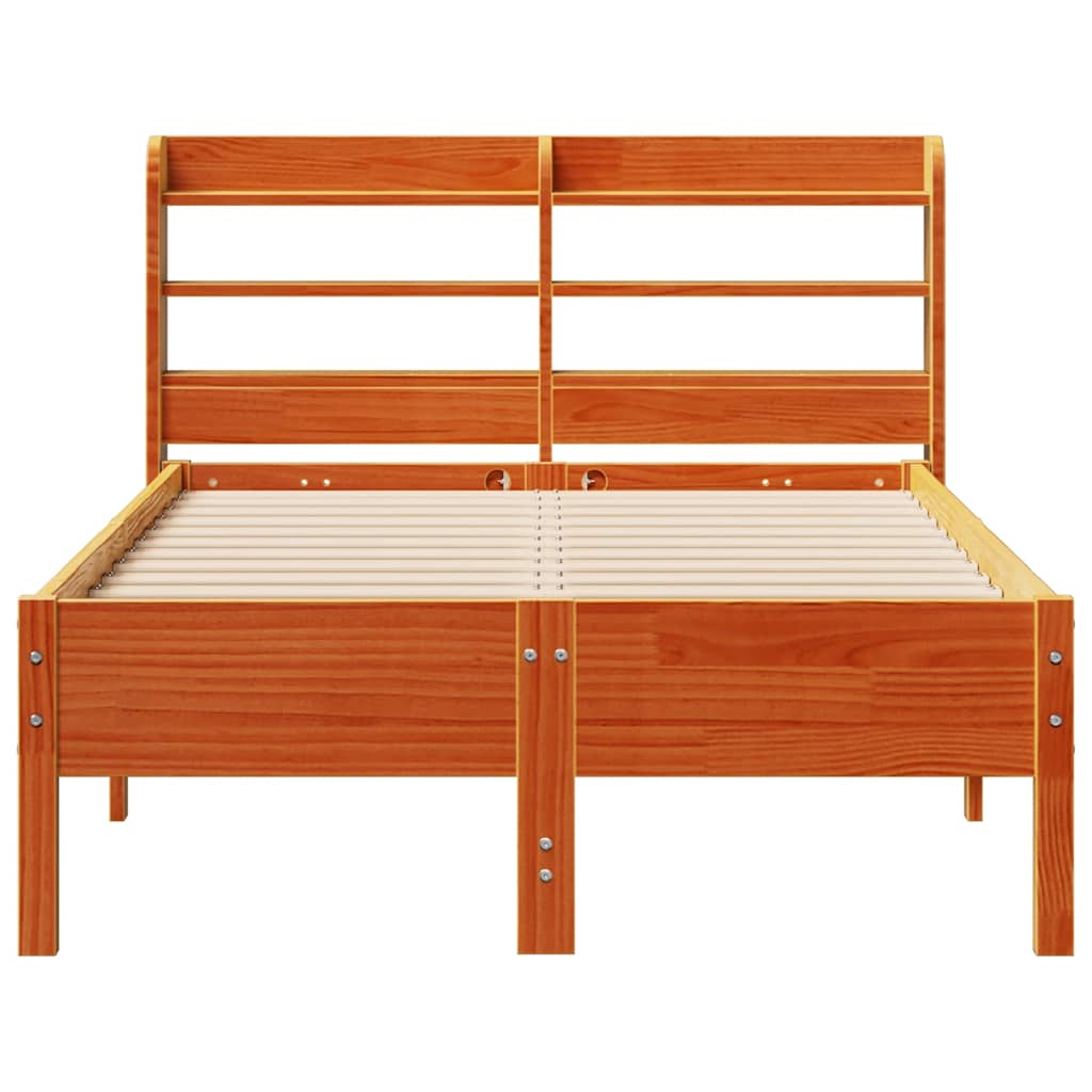 Bed Frame without Mattress Wax Brown 100x200 cm Solid Wood Pine