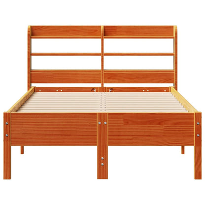Bed Frame without Mattress Wax Brown 100x200 cm Solid Wood Pine