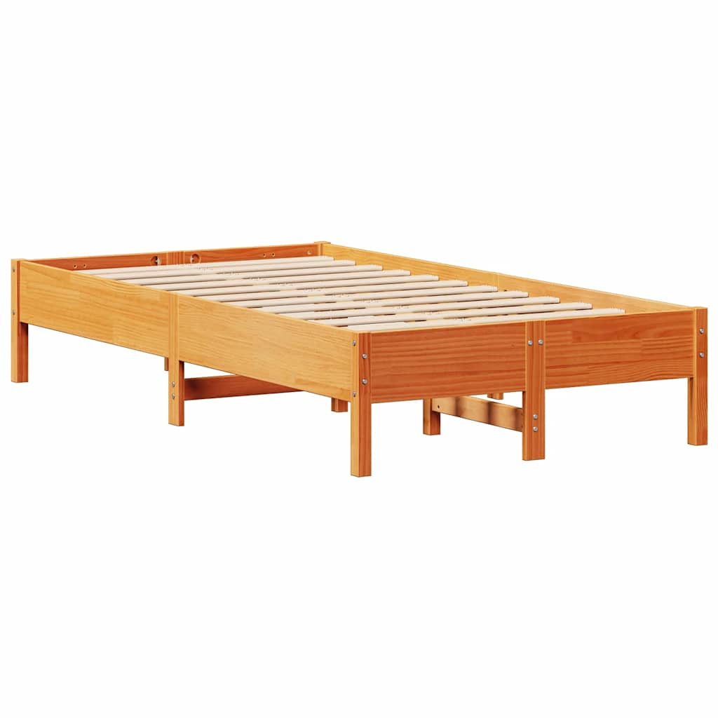 Bed Frame without Mattress Wax Brown 100x200 cm Solid Wood Pine