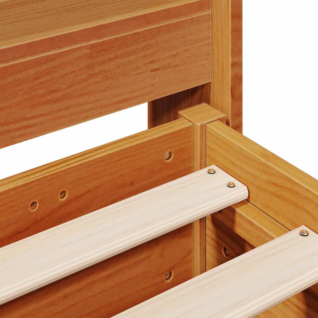 Bed Frame without Mattress Wax Brown 100x200 cm Solid Wood Pine