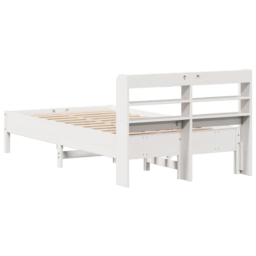 Bed Frame without Mattress White 75x190 cm Small Single Solid Wood Pine
