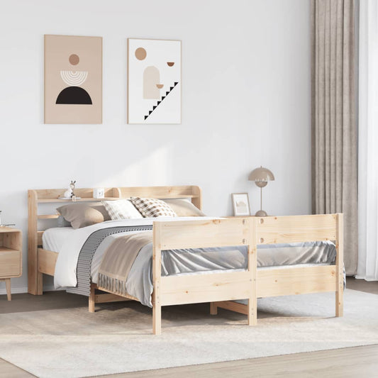 Bed Frame without Mattress 150x200 cm King Size Solid Wood Pine