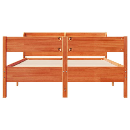 Bed Frame without Mattress Wax Brown 120x200 cm Solid Wood Pine