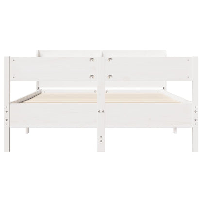 Bed Frame without Mattress White 140x190 cm Solid Wood Pine