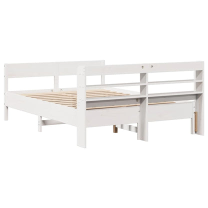 Bed Frame without Mattress White 140x190 cm Solid Wood Pine