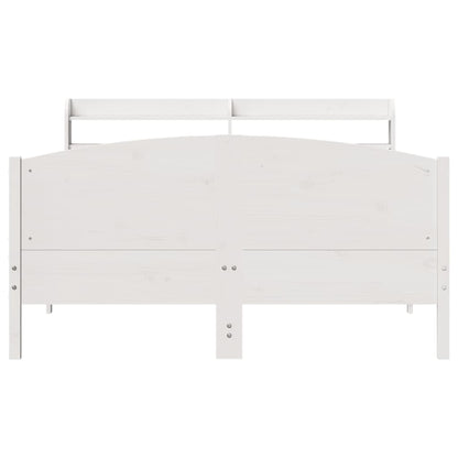 Bed Frame without Mattress White 140x190 cm Solid Wood Pine