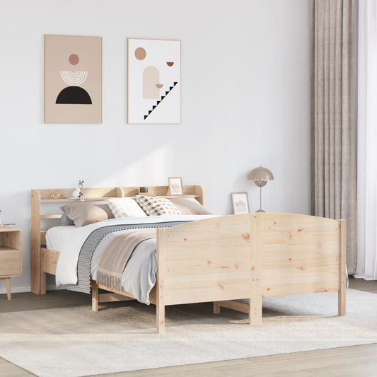 Bed Frame without Mattress 135x190 cm Double Solid Wood Pine