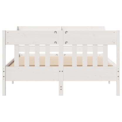 Bed Frame without Mattress White 120x190 cm Small Double Solid Wood Pine