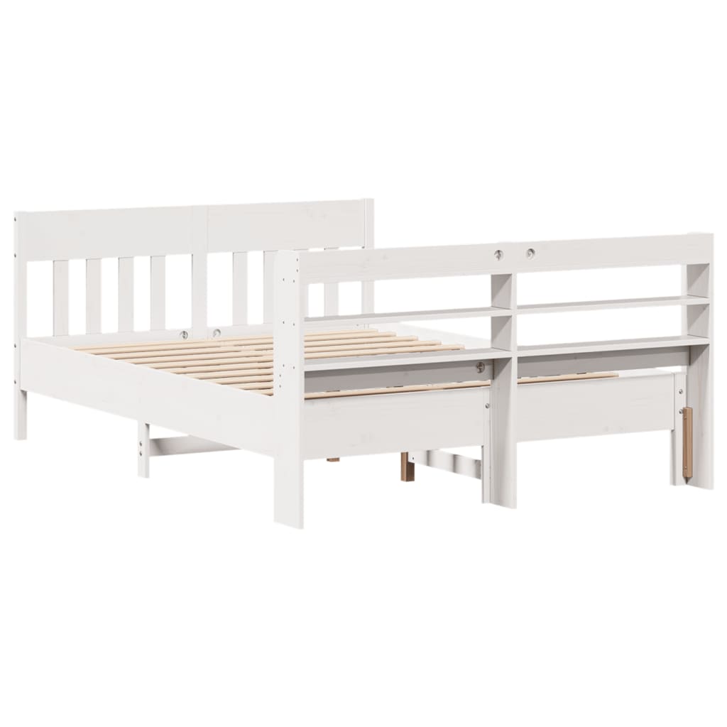 Bed Frame without Mattress White 120x190 cm Small Double Solid Wood Pine