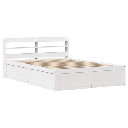 Bed Frame with Headboard White 120x190 cm Small Double Solid Wood Pine