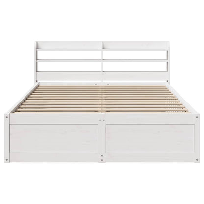 Bed Frame with Headboard White 120x190 cm Small Double Solid Wood Pine