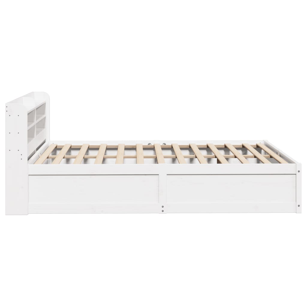 Bed Frame with Headboard White 120x190 cm Small Double Solid Wood Pine