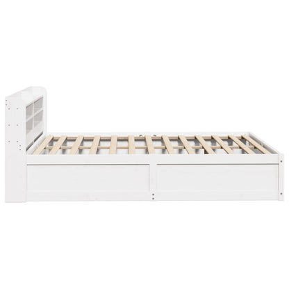 Bed Frame with Headboard White 120x190 cm Small Double Solid Wood Pine