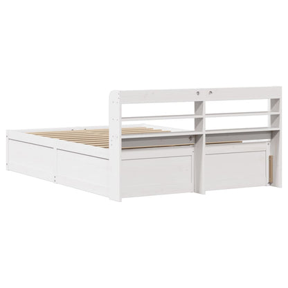 Bed Frame with Headboard White 120x190 cm Small Double Solid Wood Pine