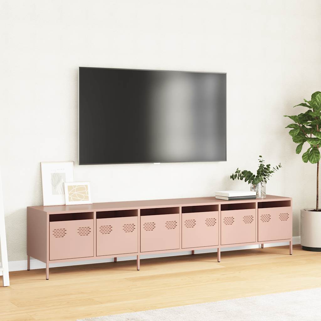 TV Cabinet Pink 202x39x43.5 cm Cold-rolled Steel