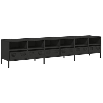 TV Cabinet Black 202x39x43.5 cm Cold-rolled Steel