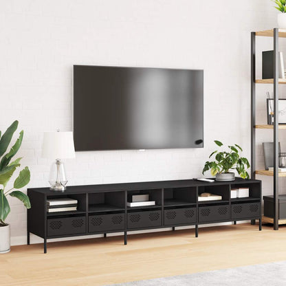 TV Cabinet Black 202x39x43.5 cm Cold-rolled Steel