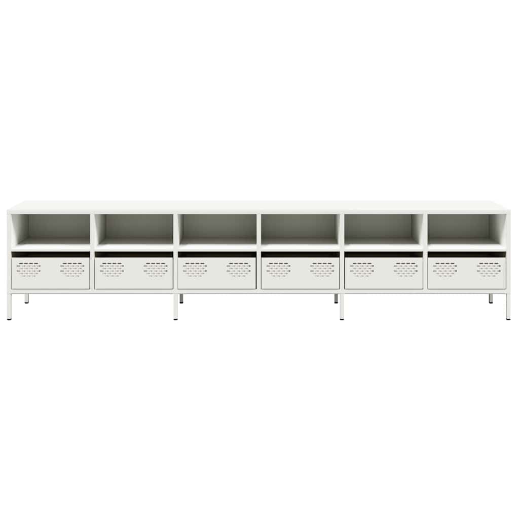 TV Cabinet White 202x39x43.5 cm Cold-rolled Steel