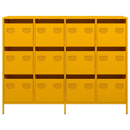 Mustard Yellow Steel Sideboard 135x39x103.5 cm - Modern & Stylish