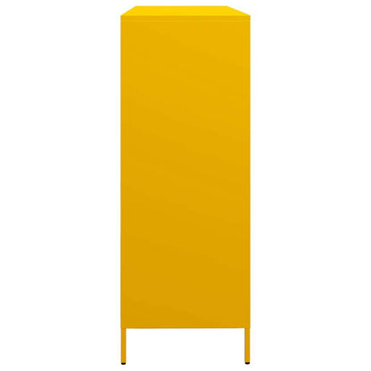 Mustard Yellow Steel Sideboard 135x39x103.5 cm - Modern & Stylish