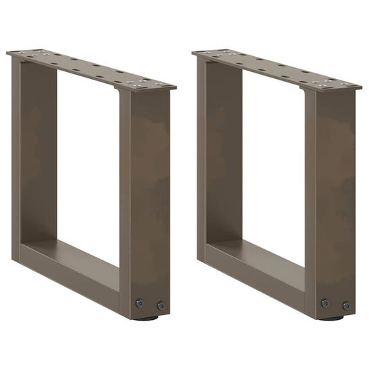 Natural Steel U-Shaped Coffee Table Legs, 2 Pcs, Adjustable 40x30 cm