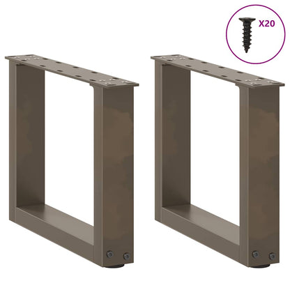 Natural Steel U-Shaped Coffee Table Legs, 2 Pcs, Adjustable 40x30 cm