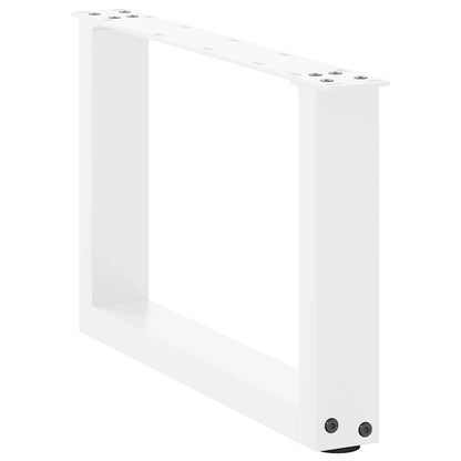 White Steel U-Shaped Coffee Table Legs, 2pcs, Adjustable 50x(30-31)cm